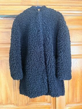 Zara Black Teddy Faux Shearling Jacket